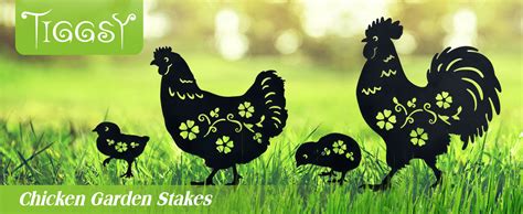 Amazon Tiggsy Chicken Metal Decorative Garden Stakes Chicken Gifts