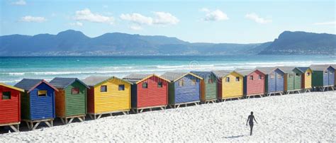 Colorful Beachhouses, South Africa Cape Town Stock Image - Image of ...