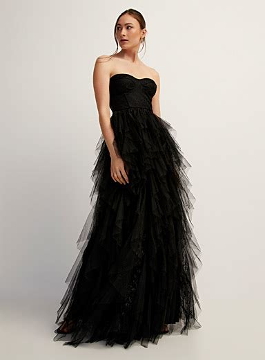 Tulle Tiers Lace Bustier Maxi Dress Icône Long Dresses And Maxi