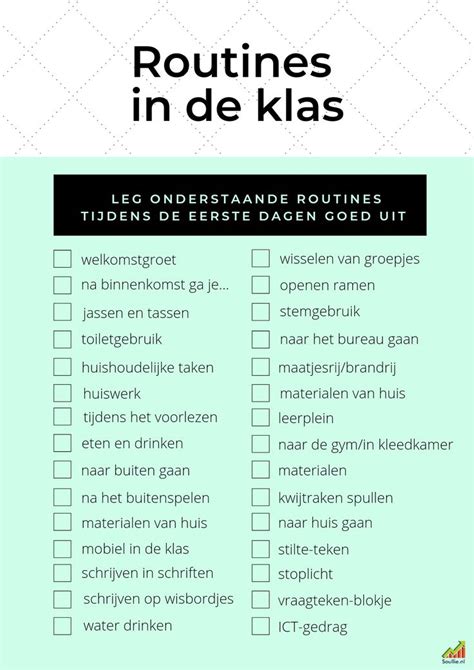 Routines In De Klas Klaslokaalbeheer Klasseregels Onderwijs Posters