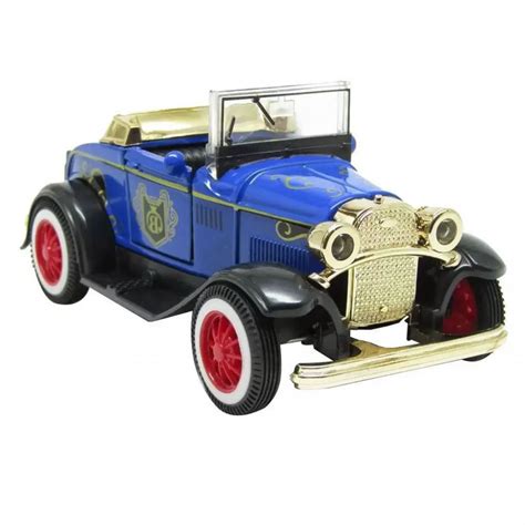 Carrinho Metal Calhambeque Ford T 1929 Conversivel Azul Friccao 1 32