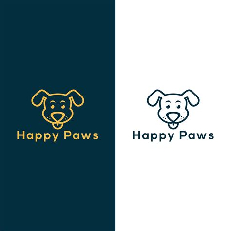 happy paws logo, minimalist and business logo design 25734194 Vector ...