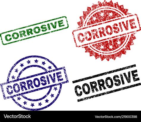 Grunge Textured Corrosive Seal Stamps Royalty Free Vector