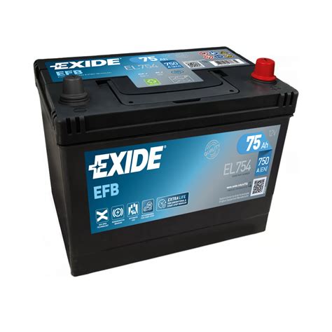 Start Stop MICRO HYBRID EFB Exide Startbatterier Op Til 100Ah 75A