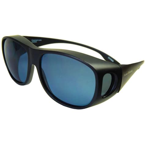 Solar Shield Large Black Traditional Square Fits Over Sunglasses By