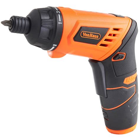 Vonhaus Cordless Electric Screwdriver V Li Ion With Pc Bit Set