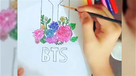 BTS Logo Flower Drawing Shupti Drawing Academy YouTube