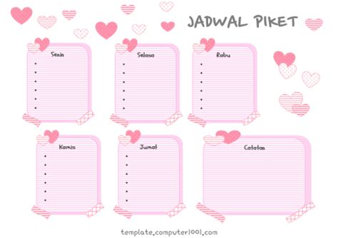 Template Jadwal Piket Word Tree