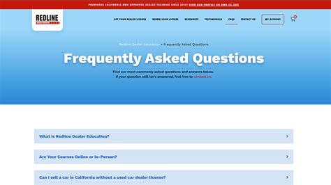 Frequently Asked Questions Redline Dealer Education