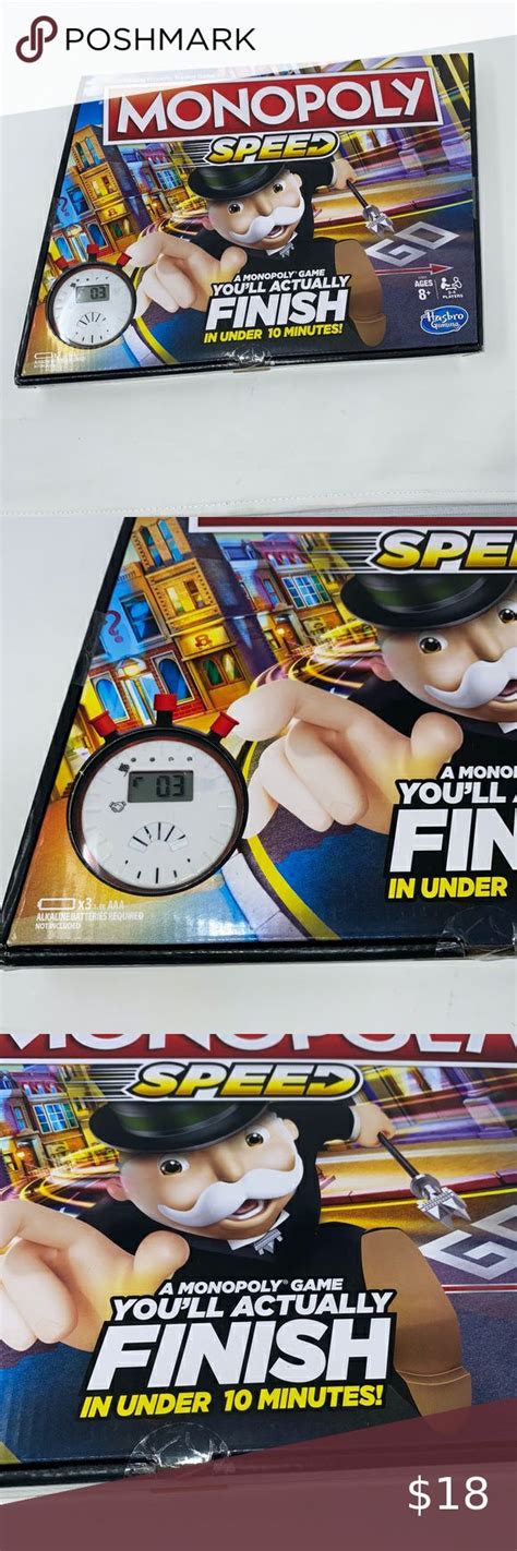 Monopoly Speed Board Game Ages 8 Board Games Monopoly Games