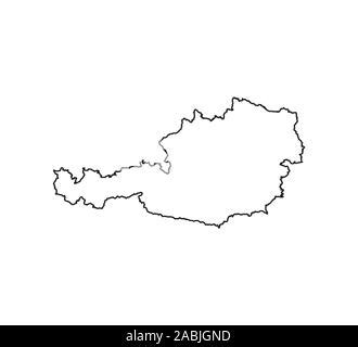 Austria Map Outline Smooth Country Shape Map Vector Stock Vector Art