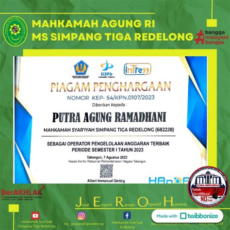 Selain Itu Dalam Kategori Yang Lain Putra Agung Ramadhani S Sos Meraih