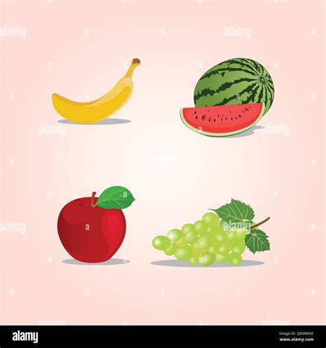 Flat Fruits Collection Stock Vector Image Art Alamy