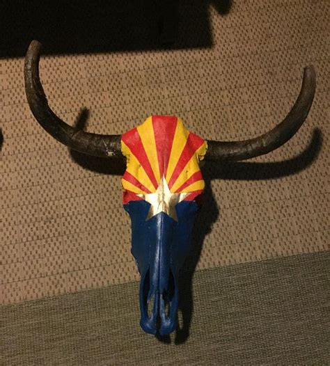 Cow Skull With The Arizona State Flag Painted On It Cowskull Arizona