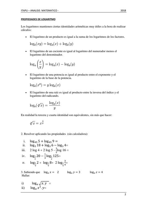 Solution Pr Ctica De Logaritmo Studypool