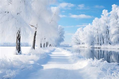 Premium Photo | Snowy Winter Landscape christmas Photos