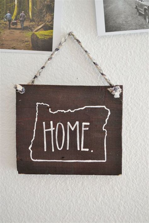 Oregon Home Rustic Wood Sign Home Decor Hand Painted Etsy Wood