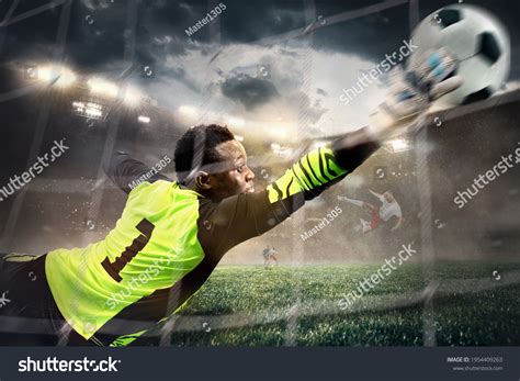 Catch African Male Soccer Football Player Stock Photo Edit Now