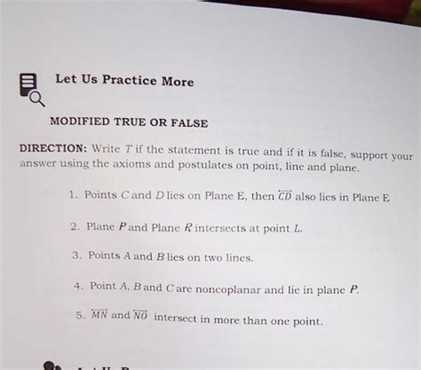 Solved Let Us Practice More MODIFIED TRUE OR FALSE DIRECTION Write T