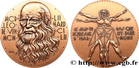 ART PEINTURE ET SCULPTURE Médaille Léonard de Vinci lhomme de