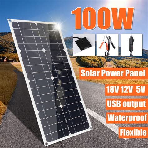 W Mono Painel Solar Usb V Painel Flex Vel Para Carro Auto Rv Boat