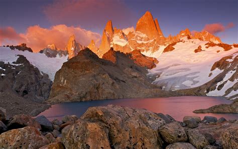 wallpaper Sunset In The Torres Del Paine, Chile HD : Widescreen : High ...