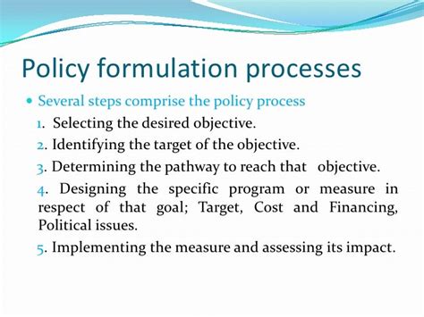 Policy Formulation And Processes