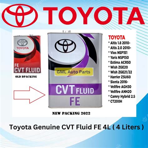 Toyota Genuine CVT FE Transmission Fluid 4 Liters Lazada PH