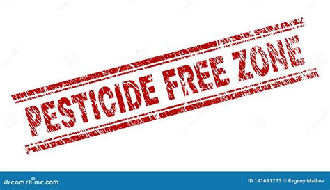 Scratched Textured Pesticide Free Zone Stamp Seal Stock Vector