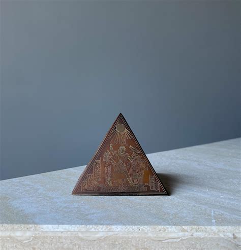 Brass And Copper Egyptian Revival Pyramid Sculptural Paperweight 1960s For Sale At 1stdibs