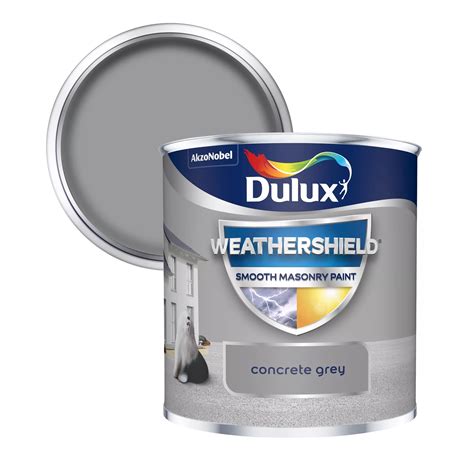 Dulux Weathershield Concrete grey Smooth Matt Masonry paint 0.25L ...