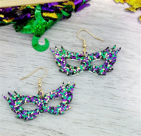 Mardi Gras Mask Earrings Etsy