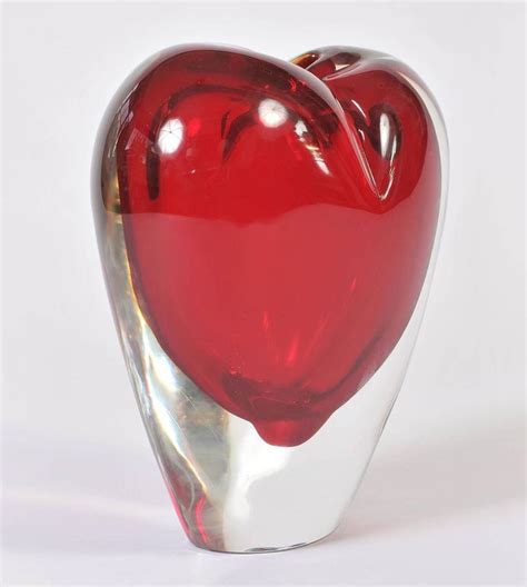 Large Red Murano Heart Vase For Sale At 1stdibs Red Heart Vase Red Murano Glass Vase Ruby