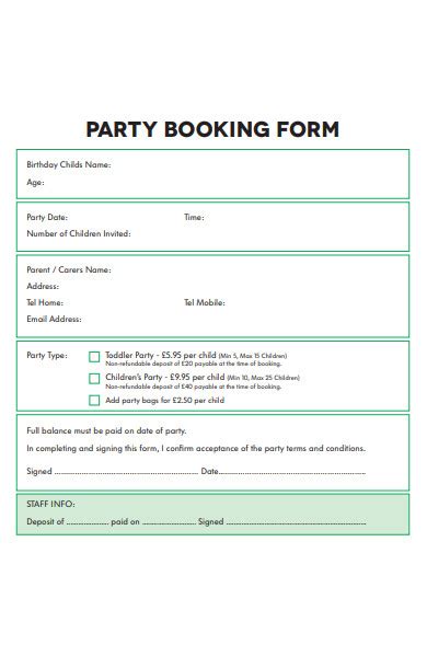 Free 49 Party Forms In Pdf Ms Word Excel