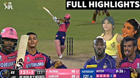 Rajasthan Vs Kolkata Full Highlight Rr Vs Kkr Today Ipl 2023 Yashasvi