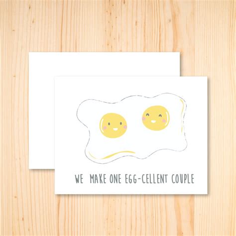 Funny Egg Card Egg Cellent Food Pun Card Fried Egg Card Food