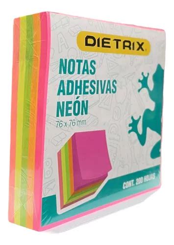 Notas Adhesivas Block Mixto Colores Neón Pad 200 Hojas Meses Sin Interés