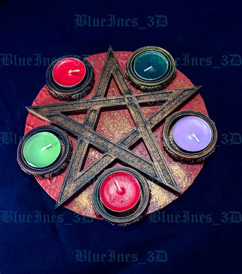 Fichier STL Bougeoir à réchaud pentagramme wiccan Objet pour