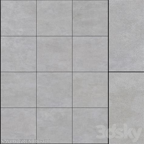 Yurtbay Seramik Savoy Grey 600x600 Tile 3D Model