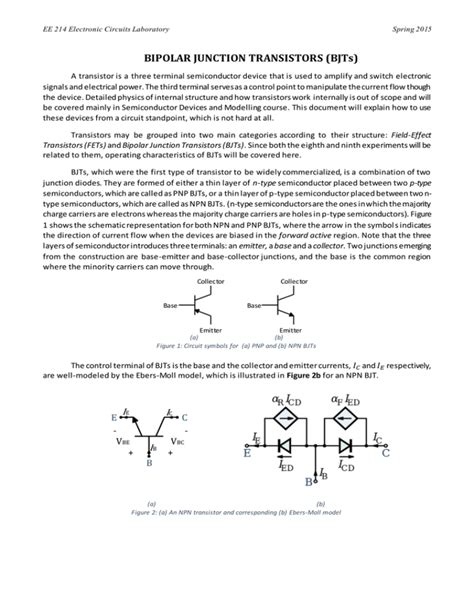 BIPOLAR JUNCTION TRANSISTORS BJTs