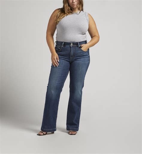 Buy Avery High Rise Trouser Leg Jeans Plus Size For Cad 54 00 Silver