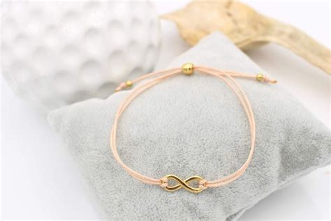 Infinity Armband Farbe gold Makrameeverschluß Makramee Band Farbwahl