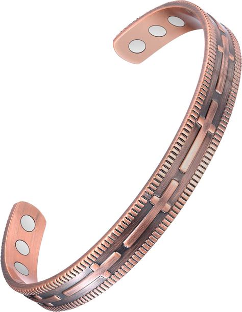 Feraco Copper Bracelet For Women Men Religious Cross Magnetic Therapy