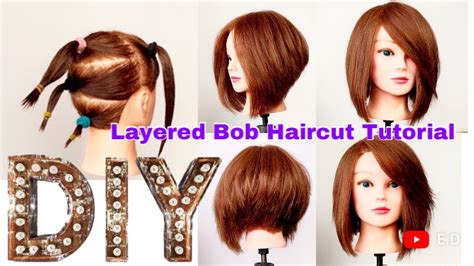 Tutorial Diy Layered Bob Haircut Voluminous Texture Cut Trend ️