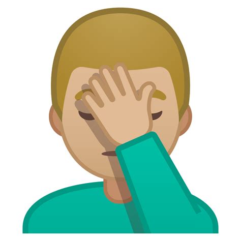 Man Facepalming Medium Light Skin Tone Icon Noto Emoji People