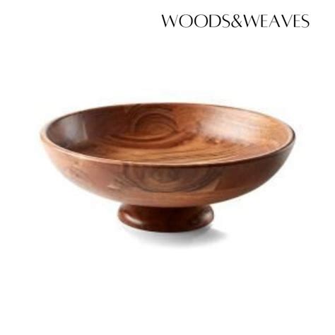 Wooden Fruit Bowl Acacia Fruit Bowl Elevated Fruit Bowl Serving Bowl