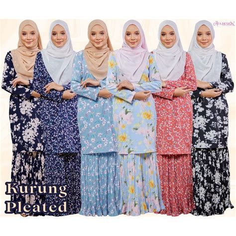 Baju Kurung Moden Kembang Payung Pleated Xs Xl Plus Size Shopee Malaysia