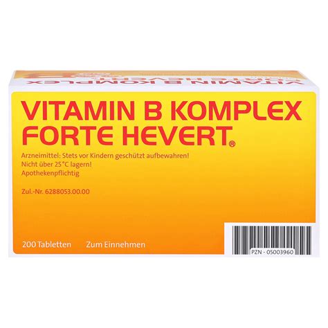 Vitamin B Komplex Forte Hevert Tabletten St Ck Medpex