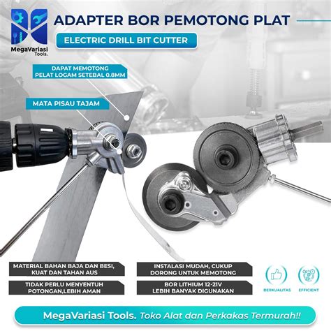 Jual Adaptor Bor Pemotong Seng Alat Adapter Drill Plate Cutter Alat