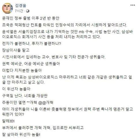 김경율 참여연대 조국 사모펀드 의혹 한줄도 내지 않아 머니투데이